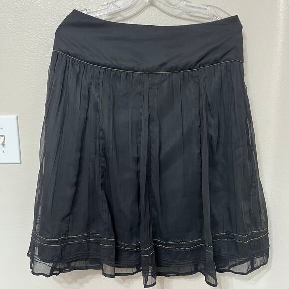 Worthington Petite Women’s Skirt Sz 8P Black Sheer Overlay Whimsigoth Fairycore - Picture 1 of 8